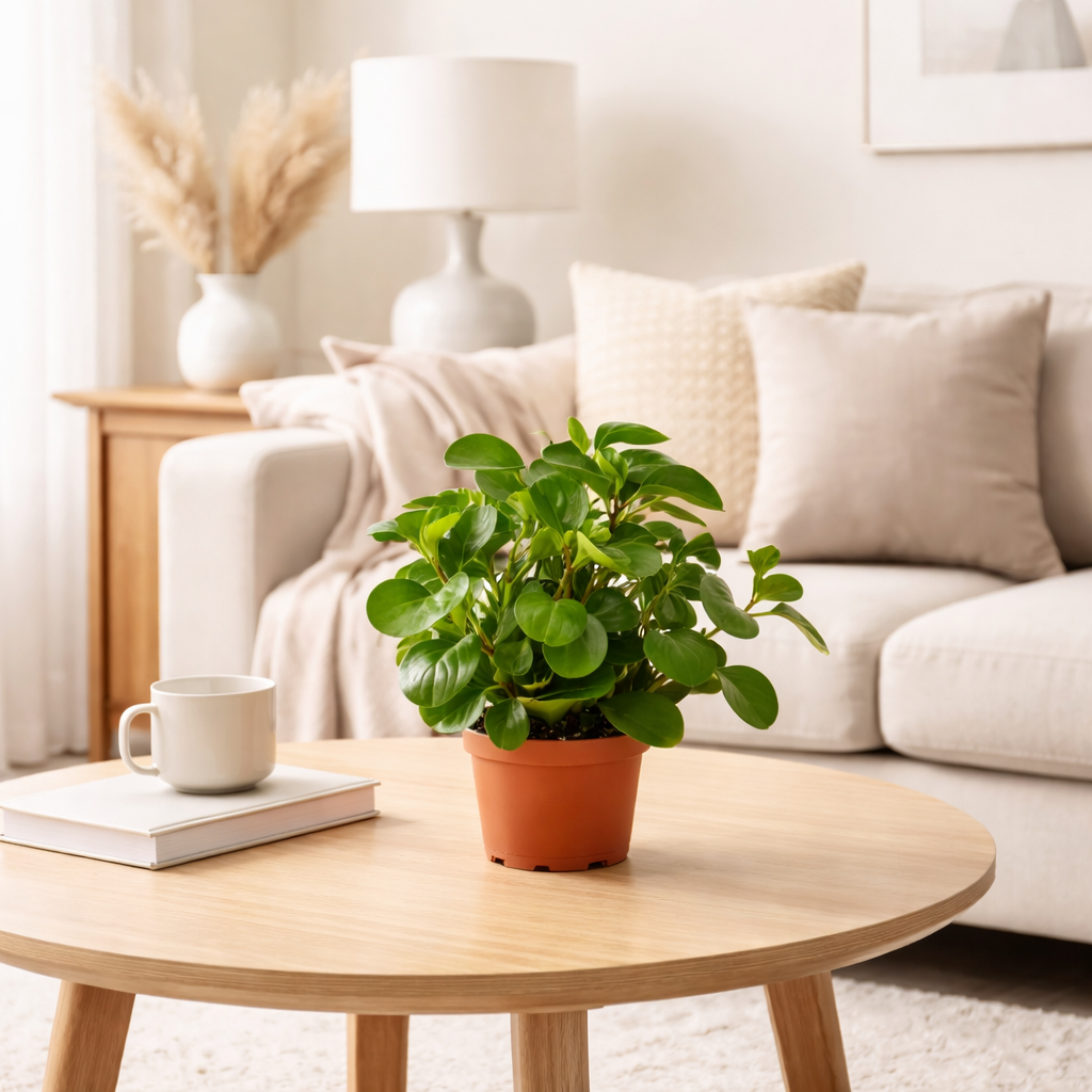 Baby Rubber Plant living room