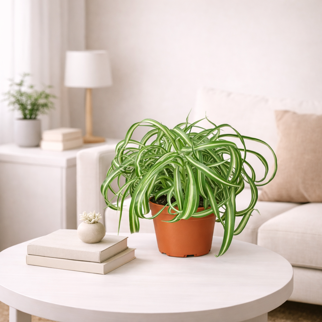 spider plant living room decor